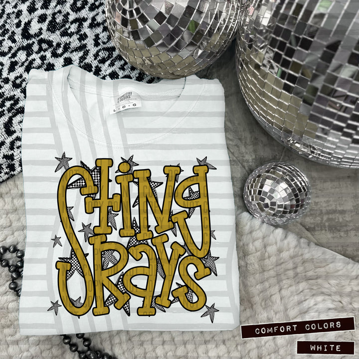 Gold Staggered DTF Print