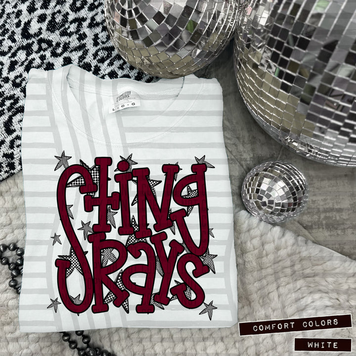 Maroon Staggered DTF Print