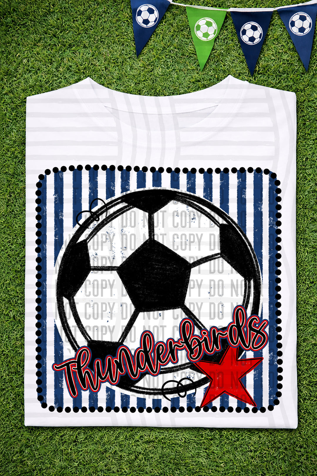 Soccer RWB Framed DTF Print