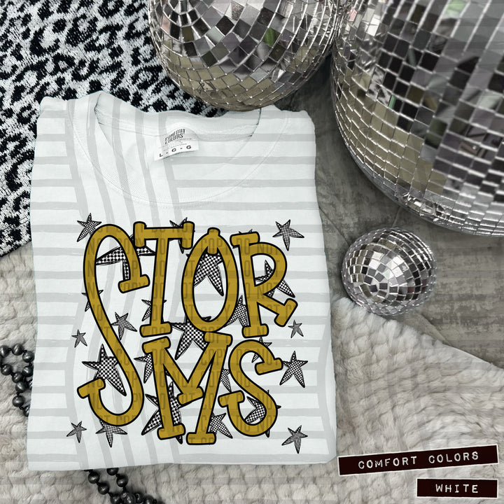 Gold Staggered DTF Print