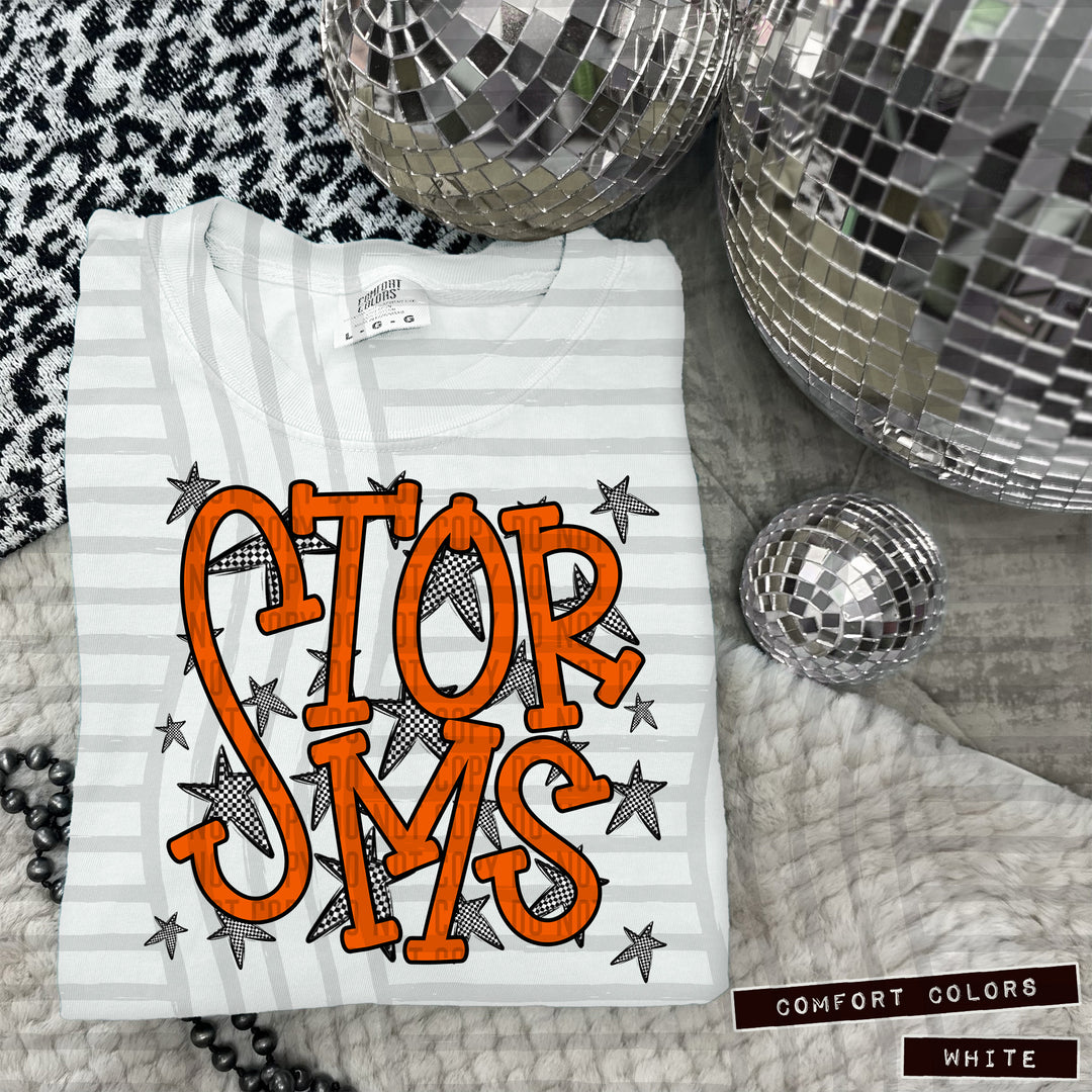 Orange Staggered DTF Print