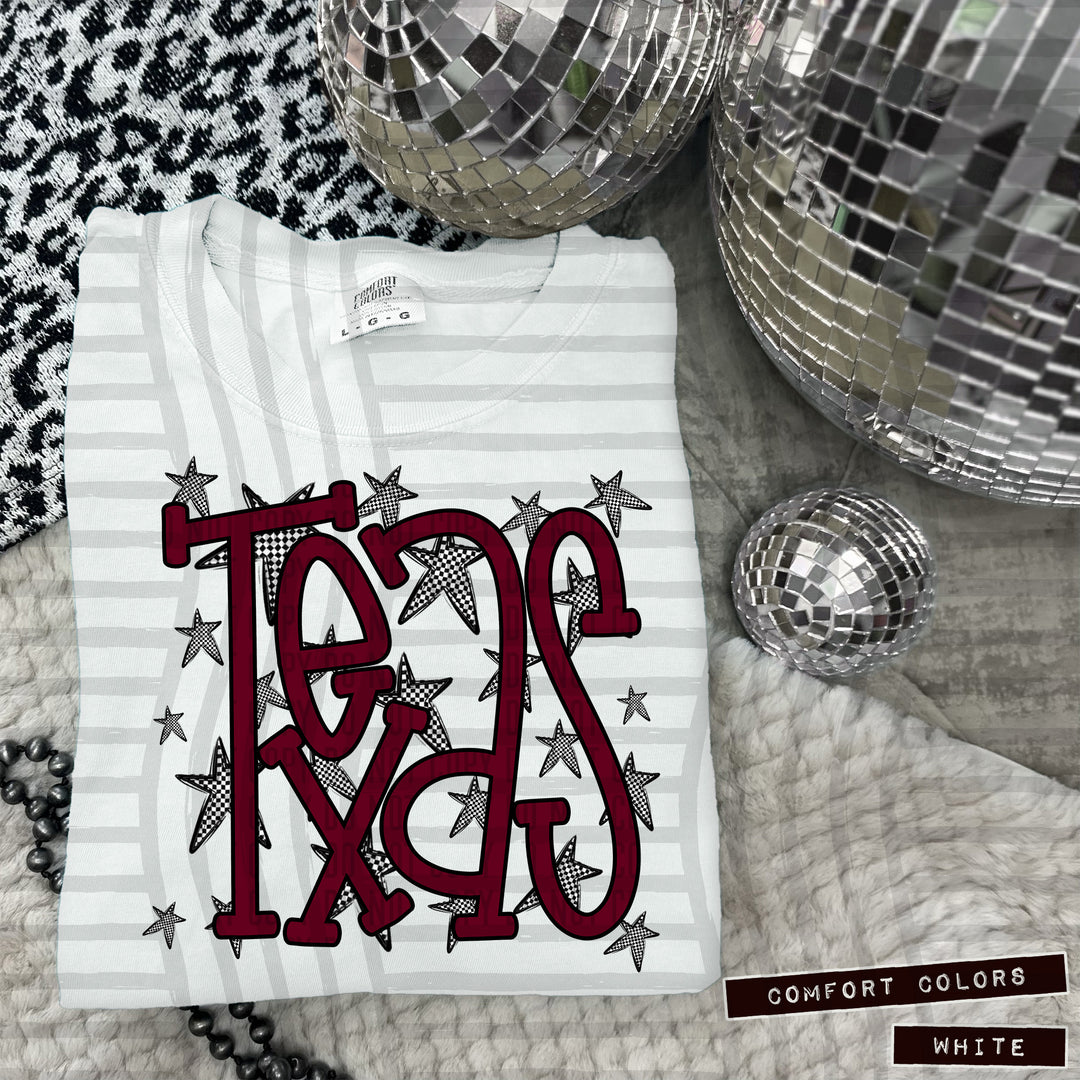 Maroon Staggered DTF Print