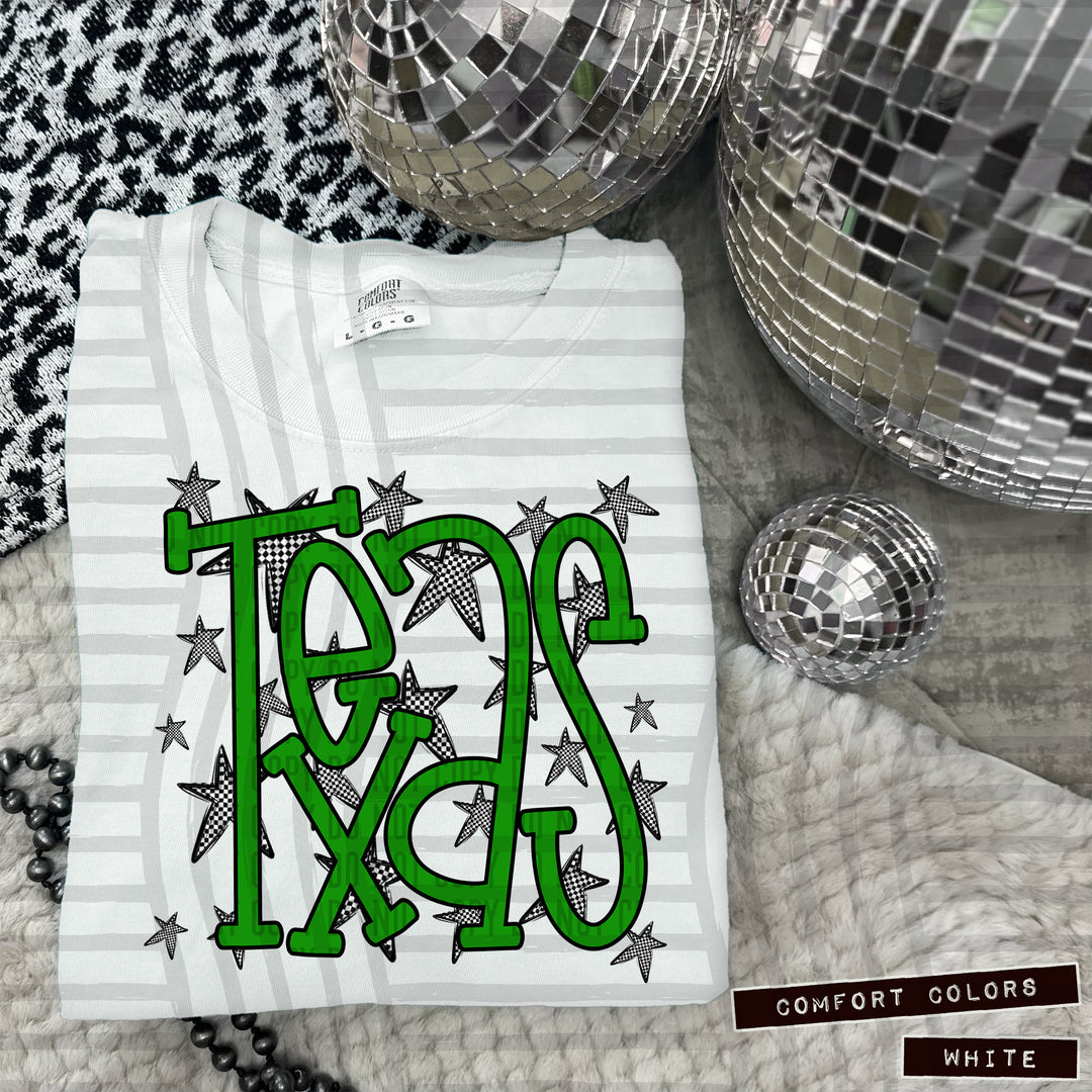 Green Staggered DTF Print