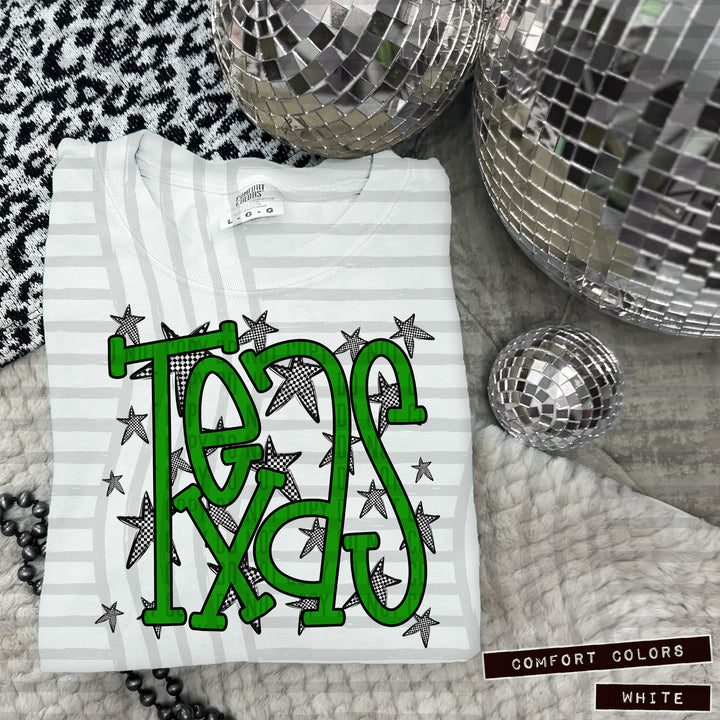 Green Staggered DTF Print