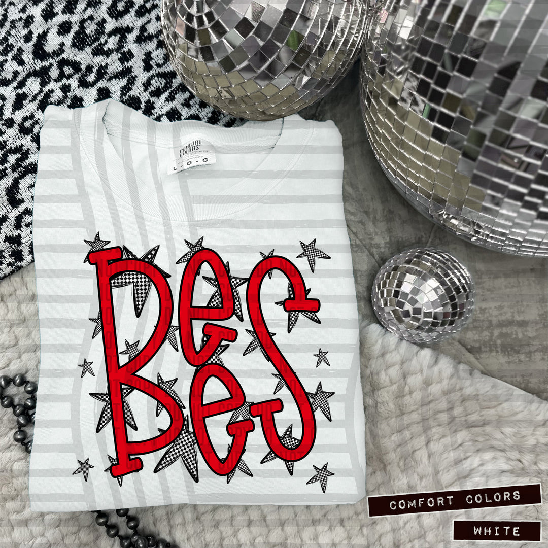 Red Staggered DTF Print