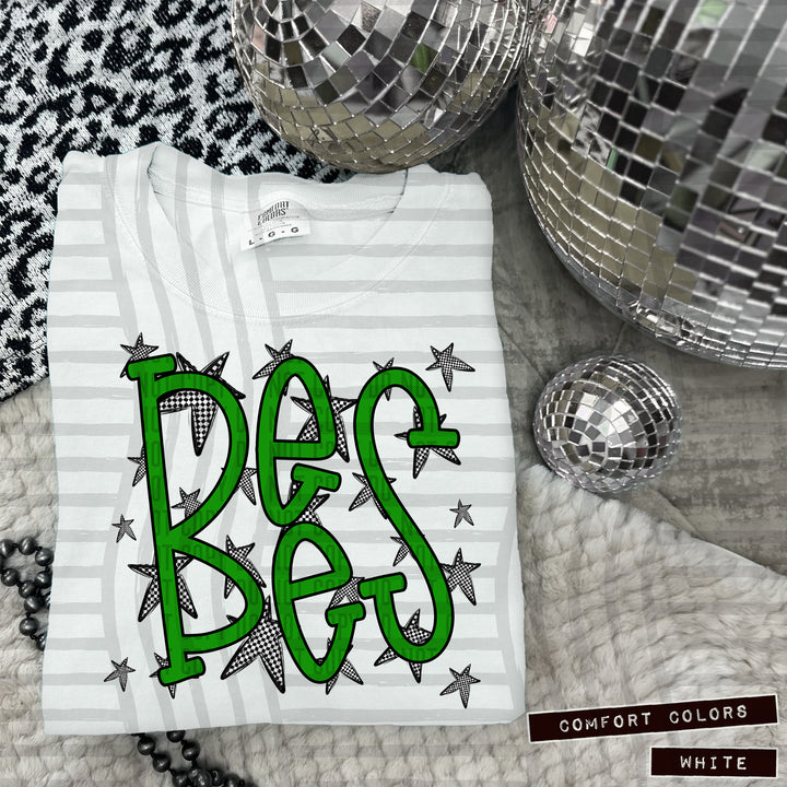 Green Staggered DTF Print