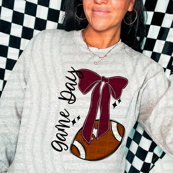 Football & Bow DTF Print