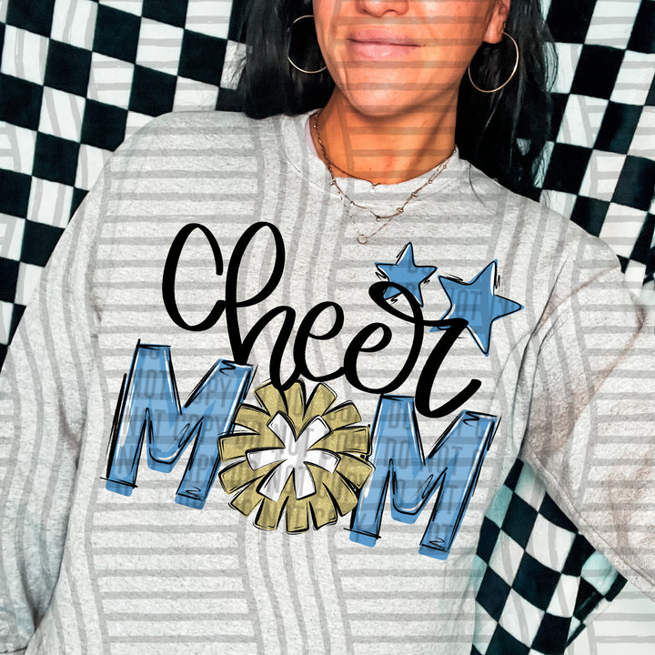 Sports Mom Cheer Gold DTF Print