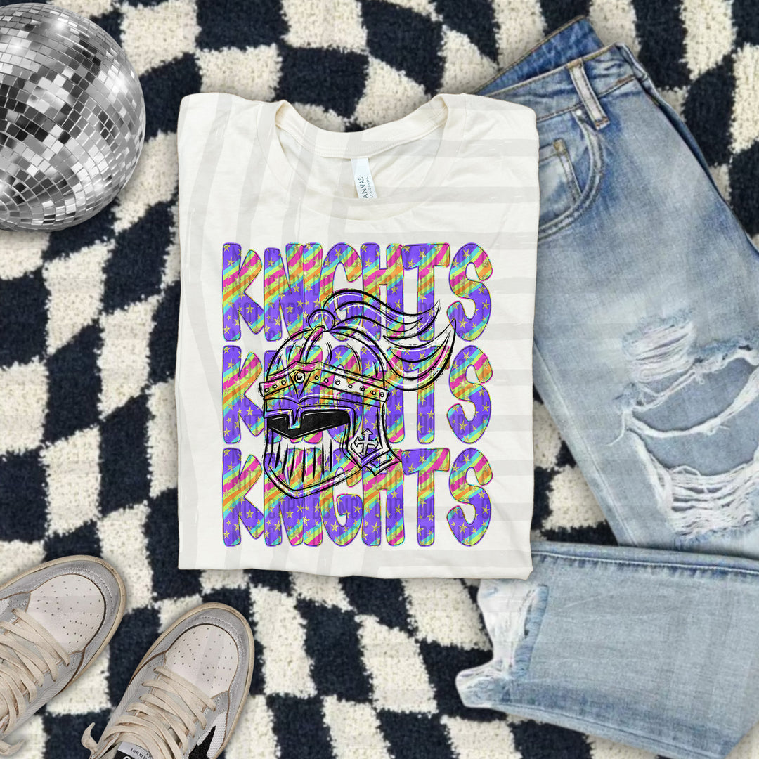 Rainbow Swirl Mascot Outlines DTF Print