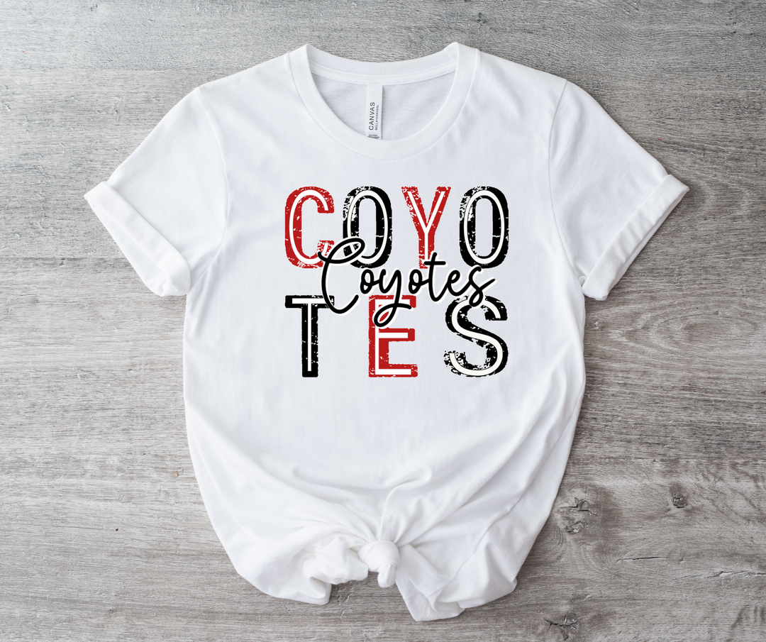 Coyotes (Black, Red) DTF Print