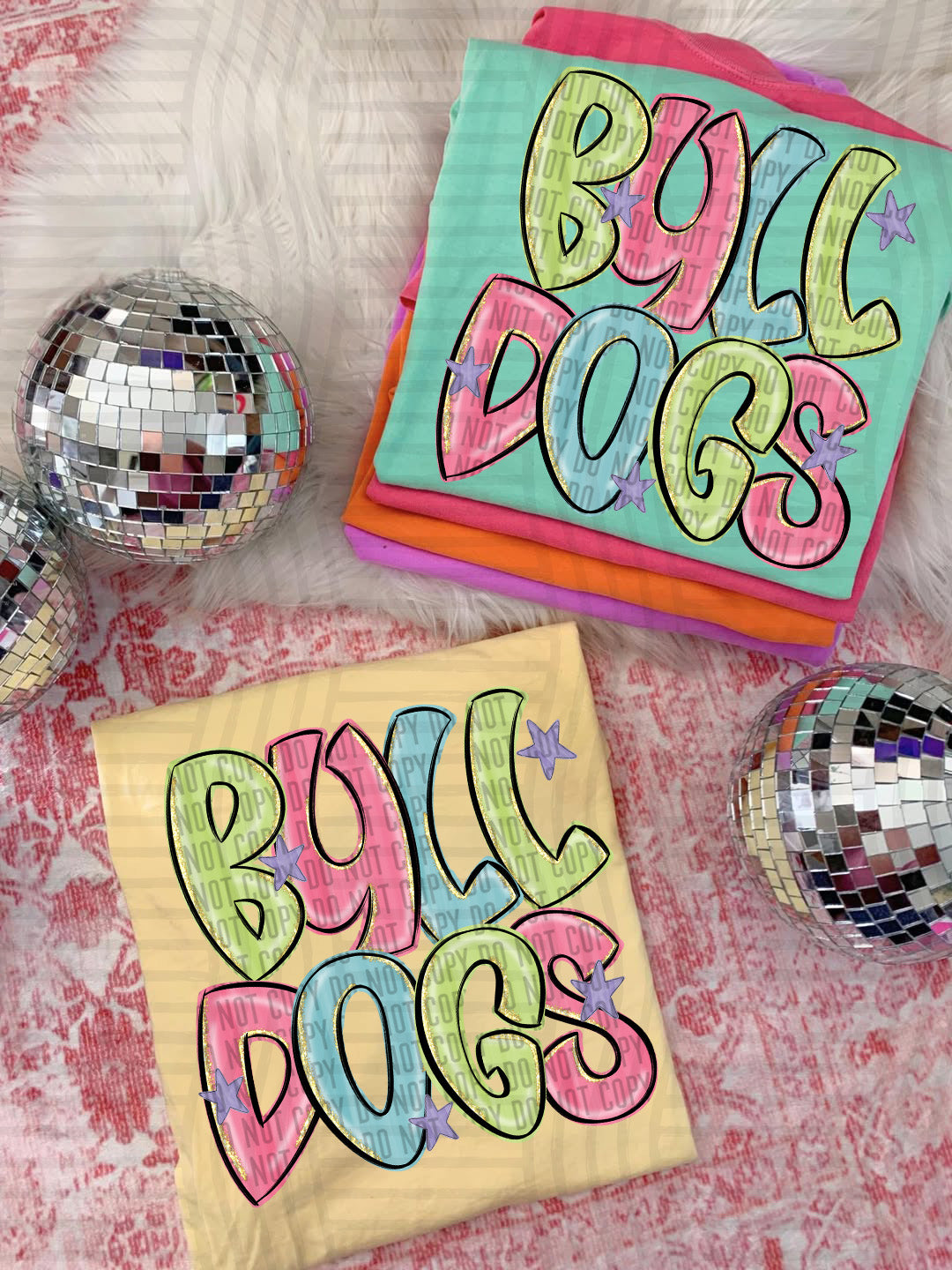 Glittery & Preppy Mascots DTF Print