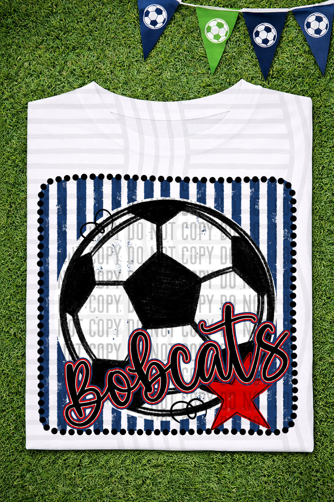 Soccer RWB Framed DTF Print
