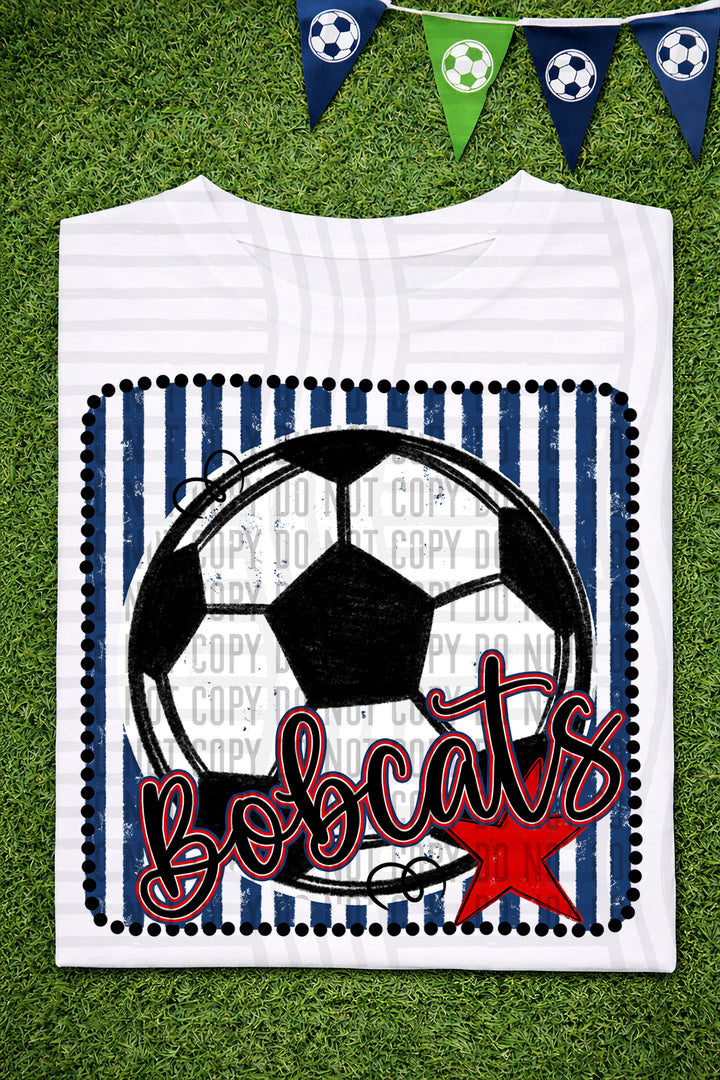 Soccer RWB Framed DTF Print