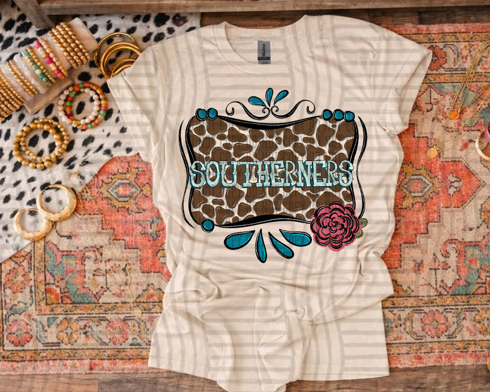 Cowhide & Turquoise Mascots DTF Print
