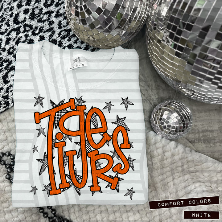 Orange Staggered DTF Print