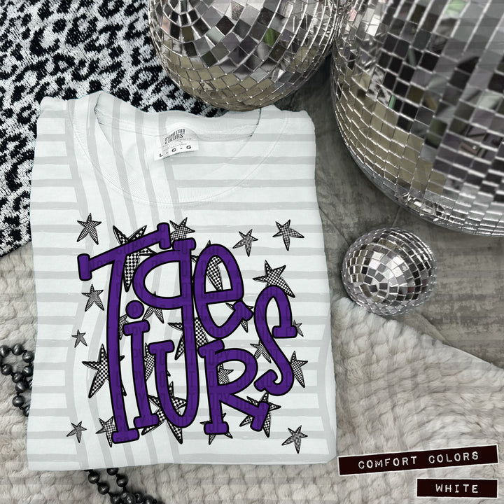 Purple Staggered DTF Print