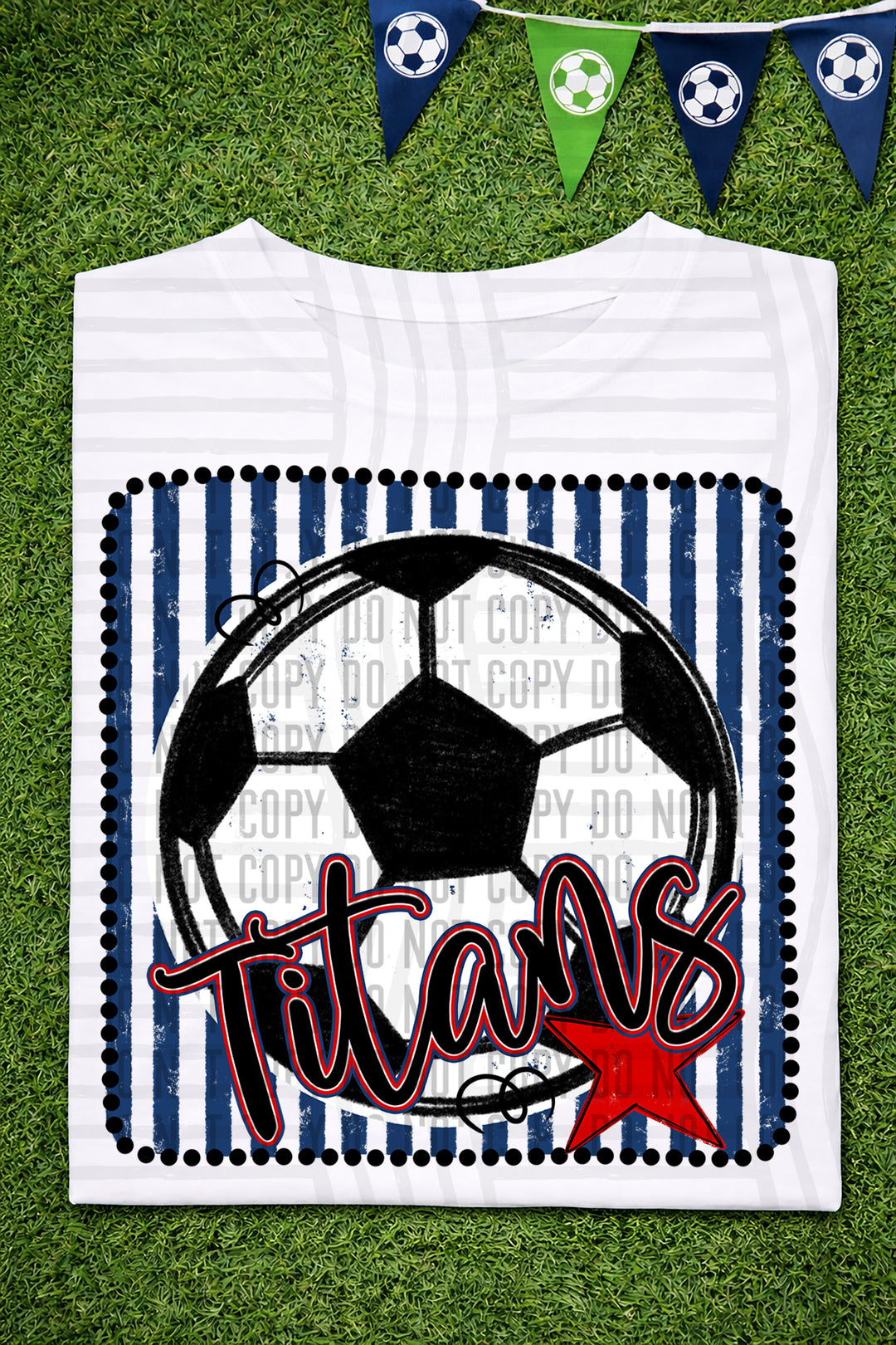 Soccer RWB Framed DTF Print