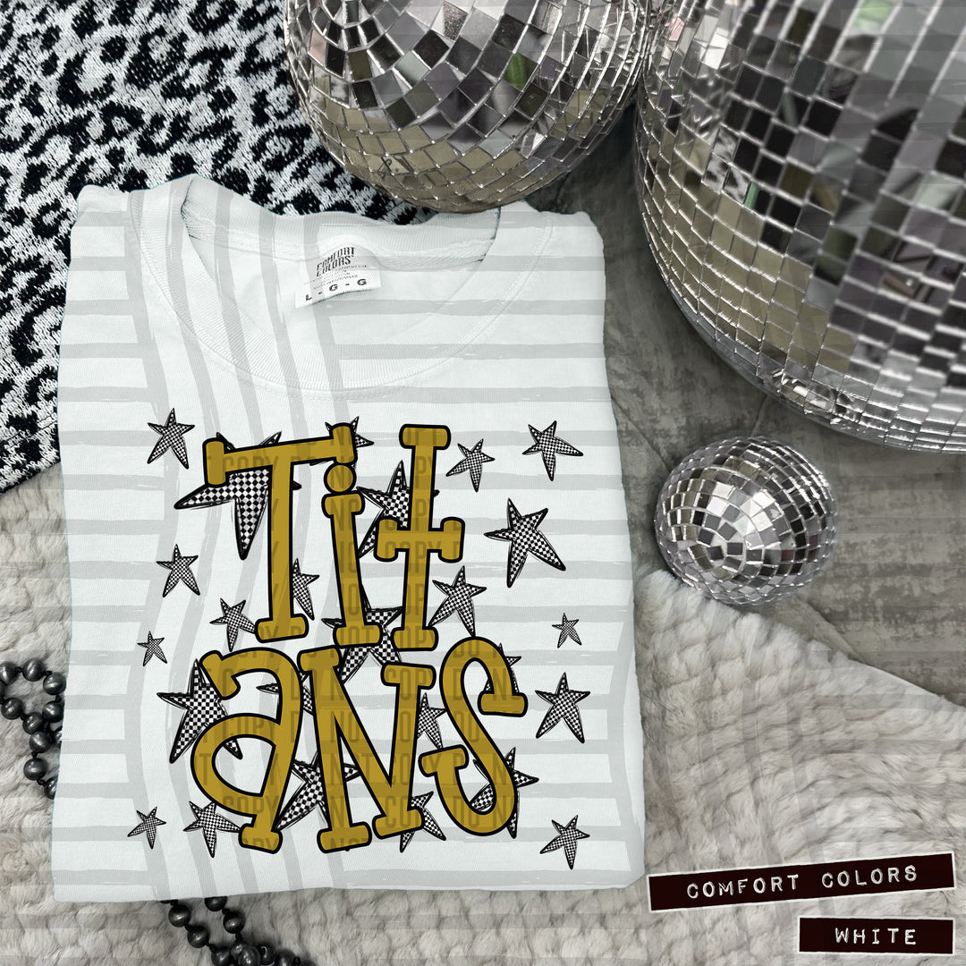 Gold Staggered DTF Print
