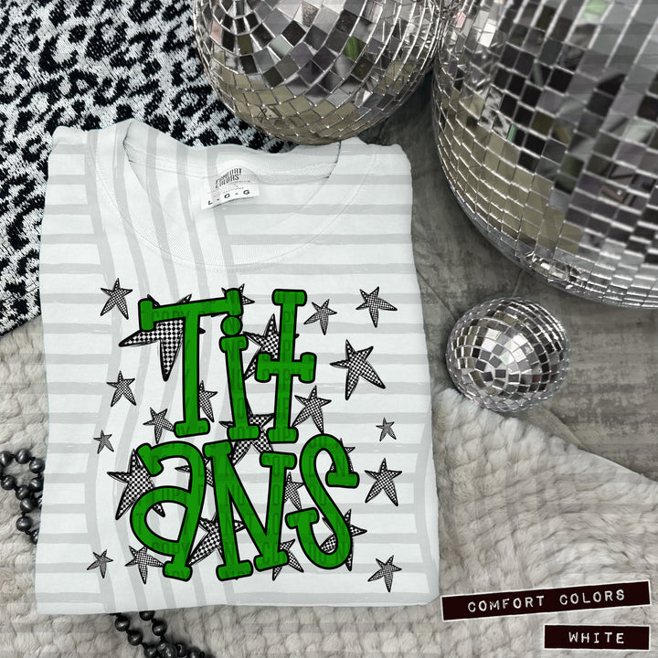 Green Staggered DTF Print
