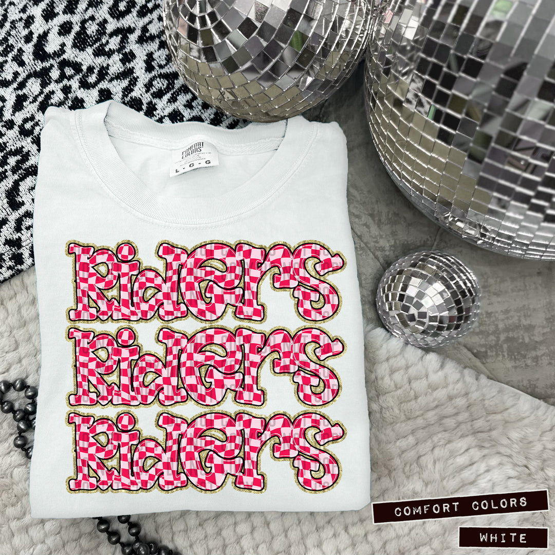 Pink Checks DTF Print