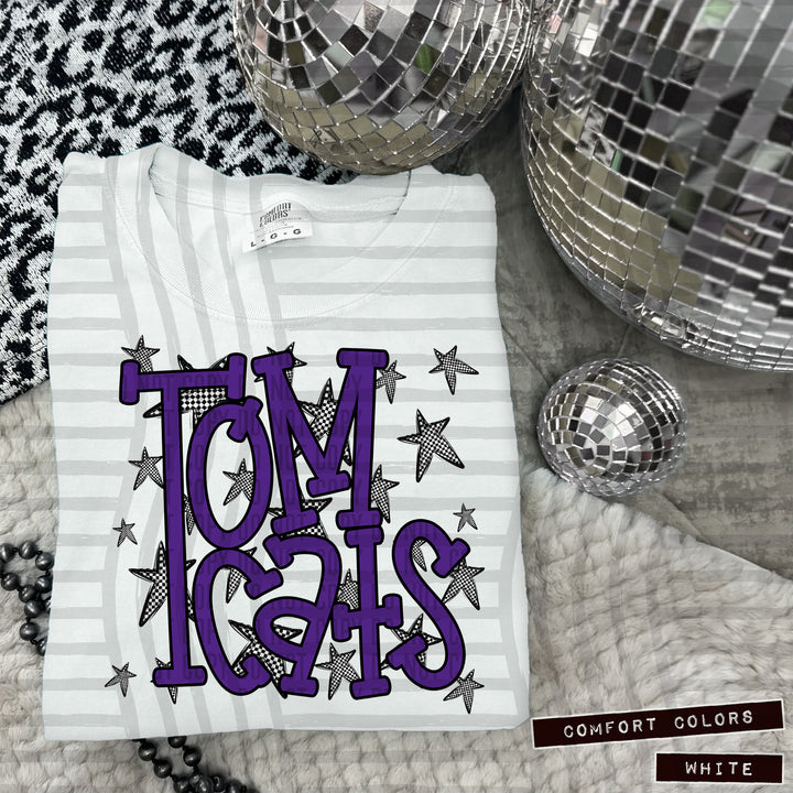 Purple Staggered DTF Print
