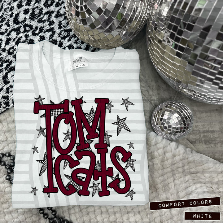 Maroon Staggered DTF Print