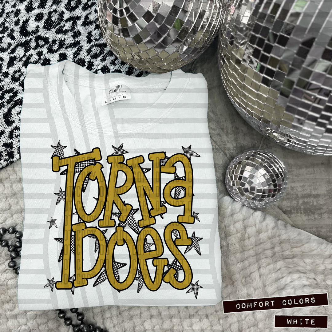 Gold Staggered DTF Print