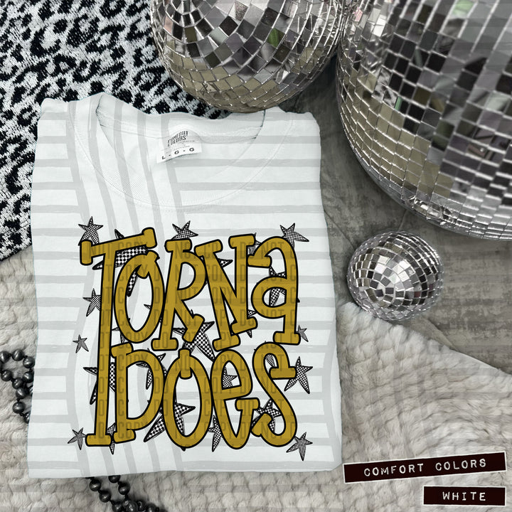 Gold Staggered DTF Print