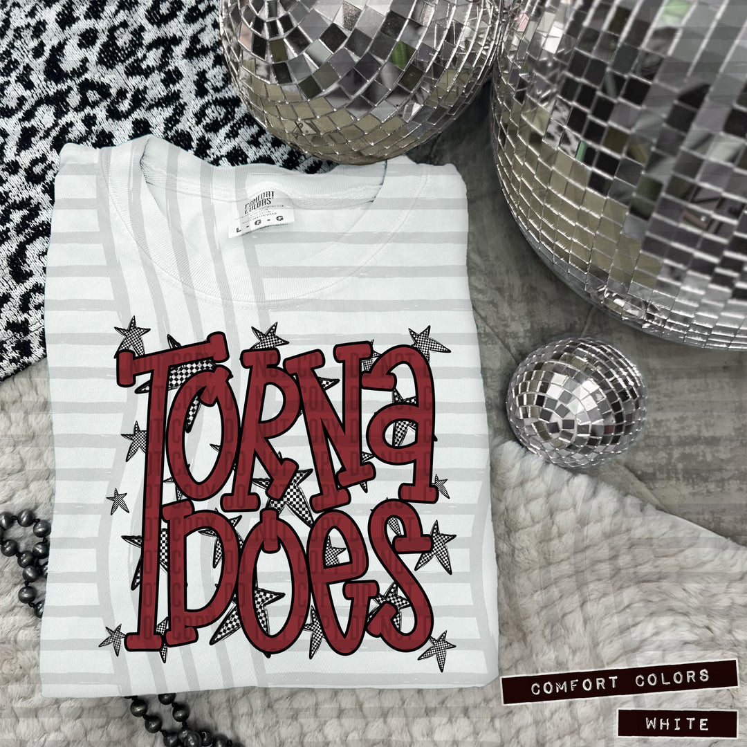 Crimson Staggered DTF Print