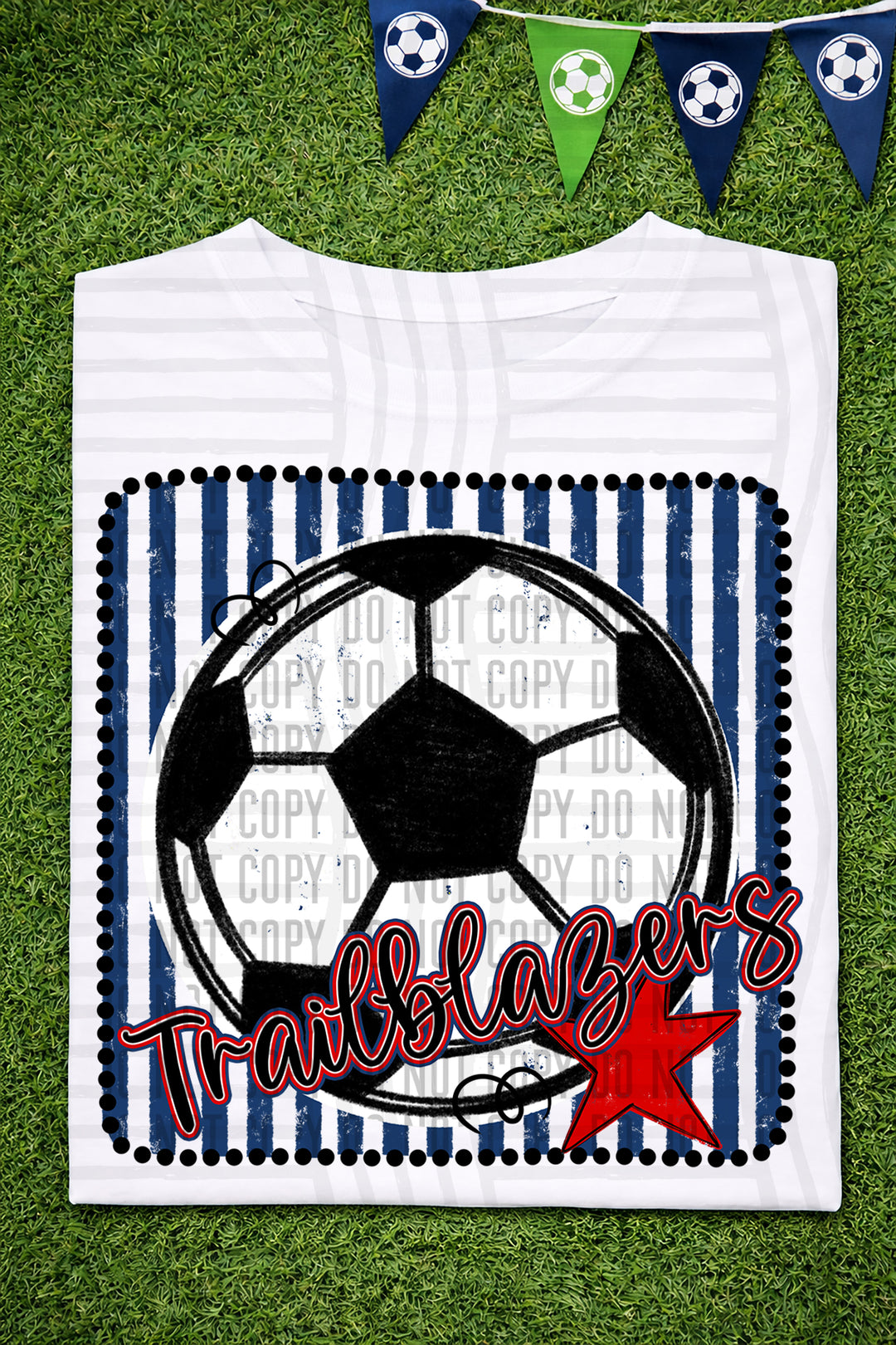 Soccer RWB Framed DTF Print