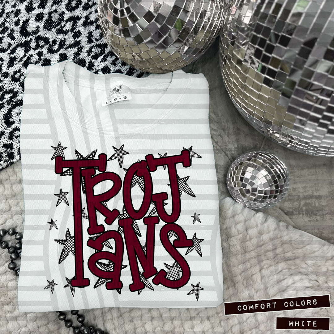 Maroon Staggered DTF Print
