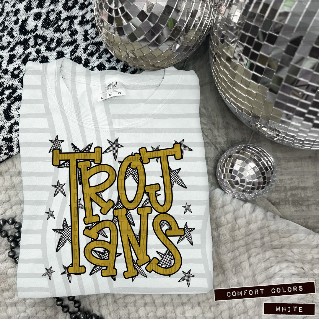 Gold Staggered DTF Print