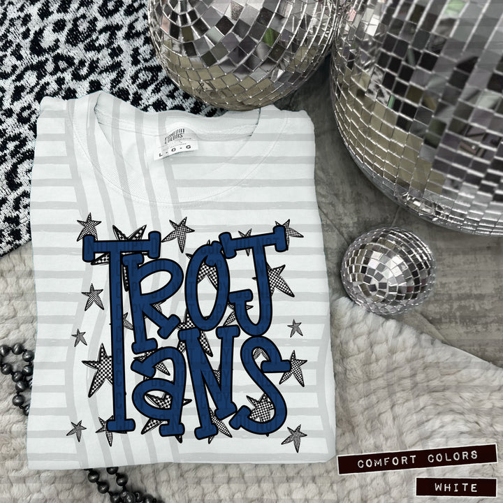 Navy Staggered DTF Print