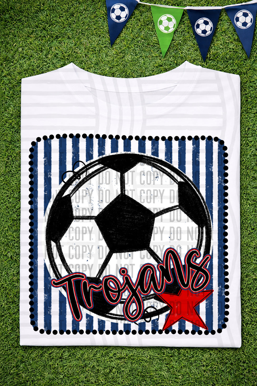 Soccer RWB Framed DTF Print