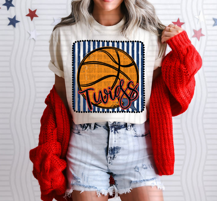 Basketball RWB Framed DTF Print