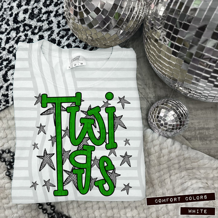 Green Staggered DTF Print