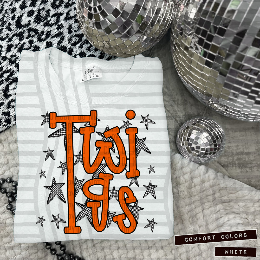 Orange Staggered DTF Print