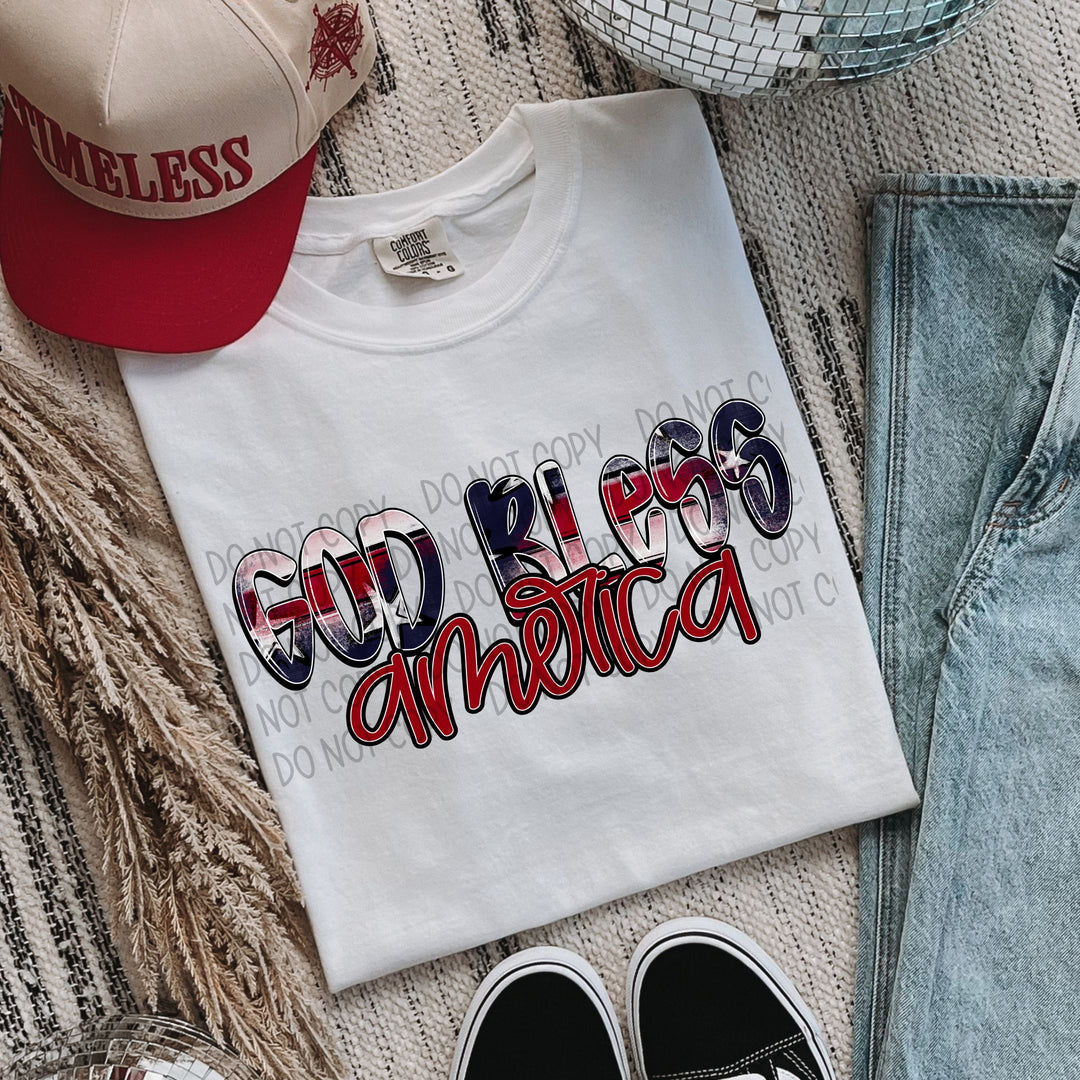 God Bless America DTF Print