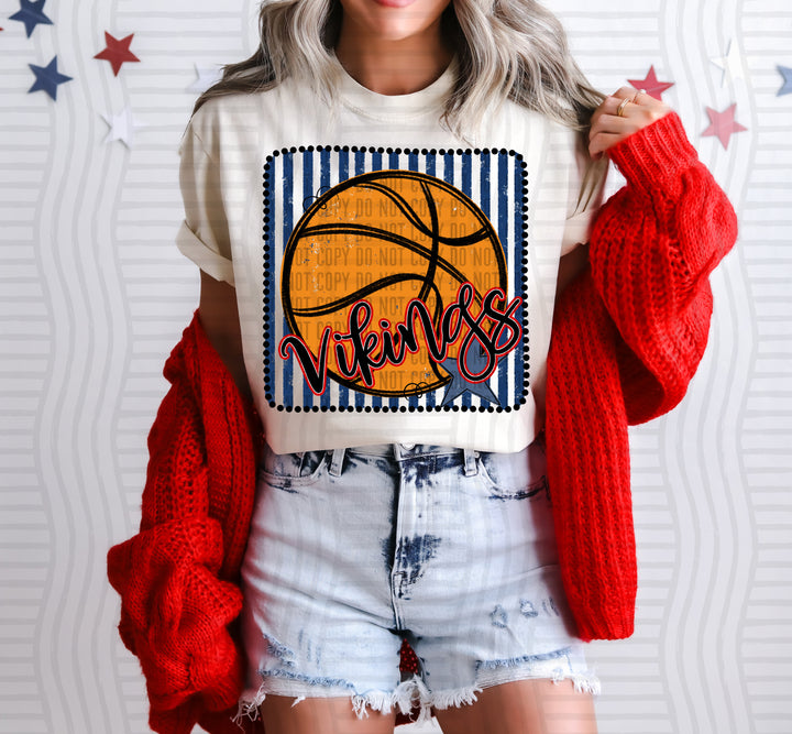 Basketball RWB Framed DTF Print