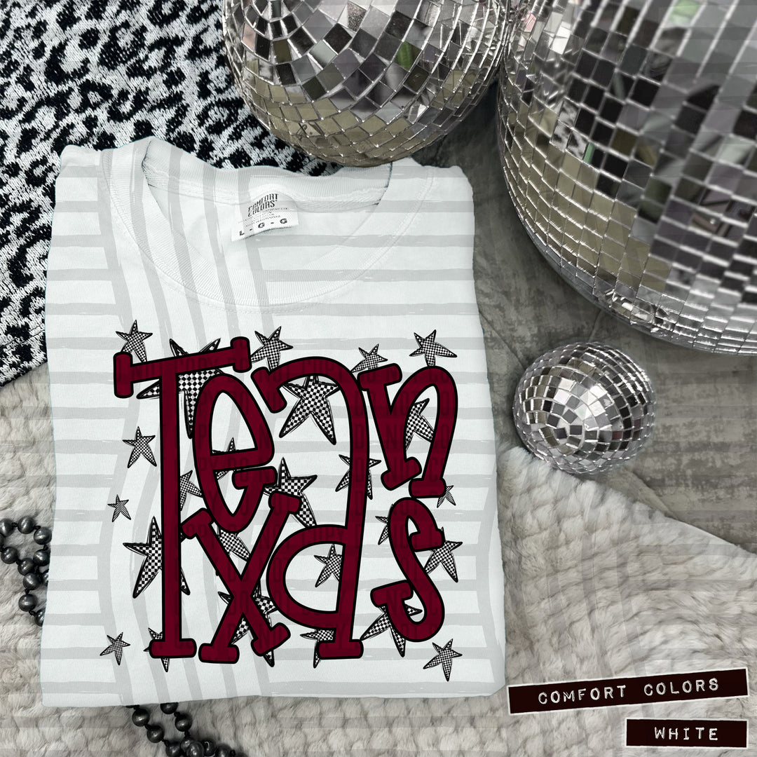 Maroon Staggered DTF Print