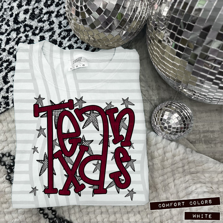 Maroon Staggered DTF Print