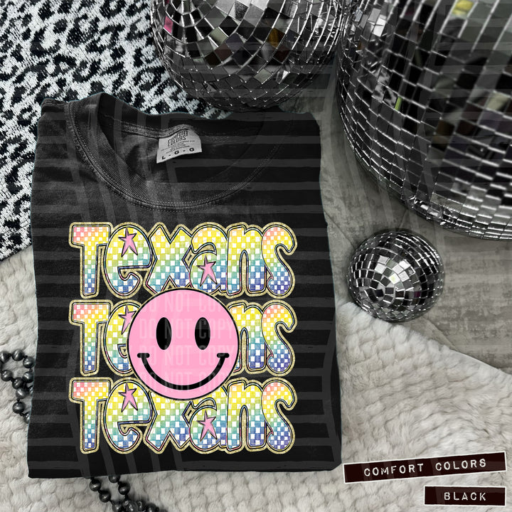 Pink Smiley Triple Stack DTF Print