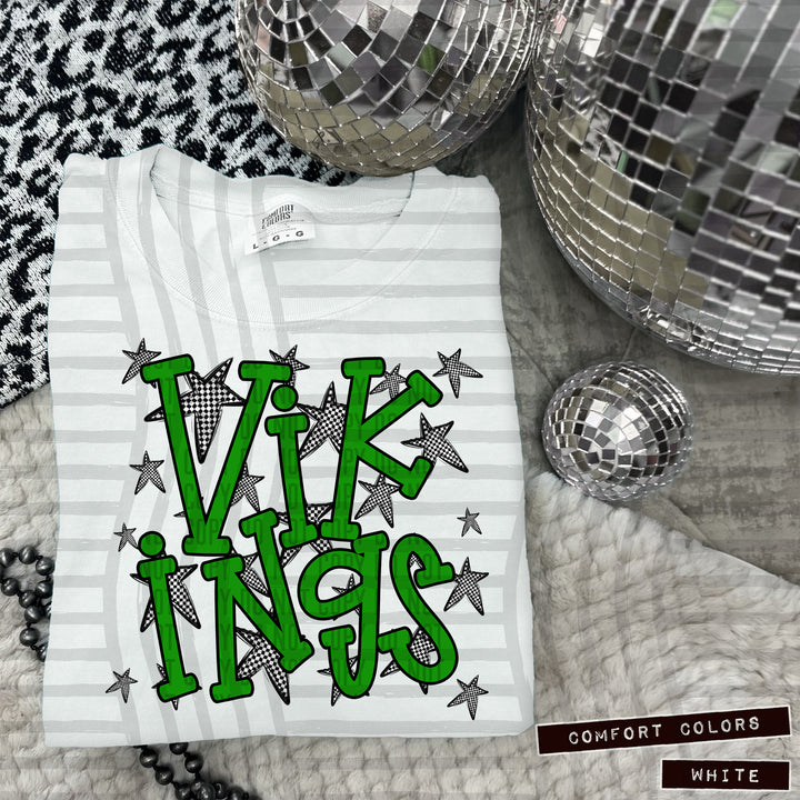Green Staggered DTF Print