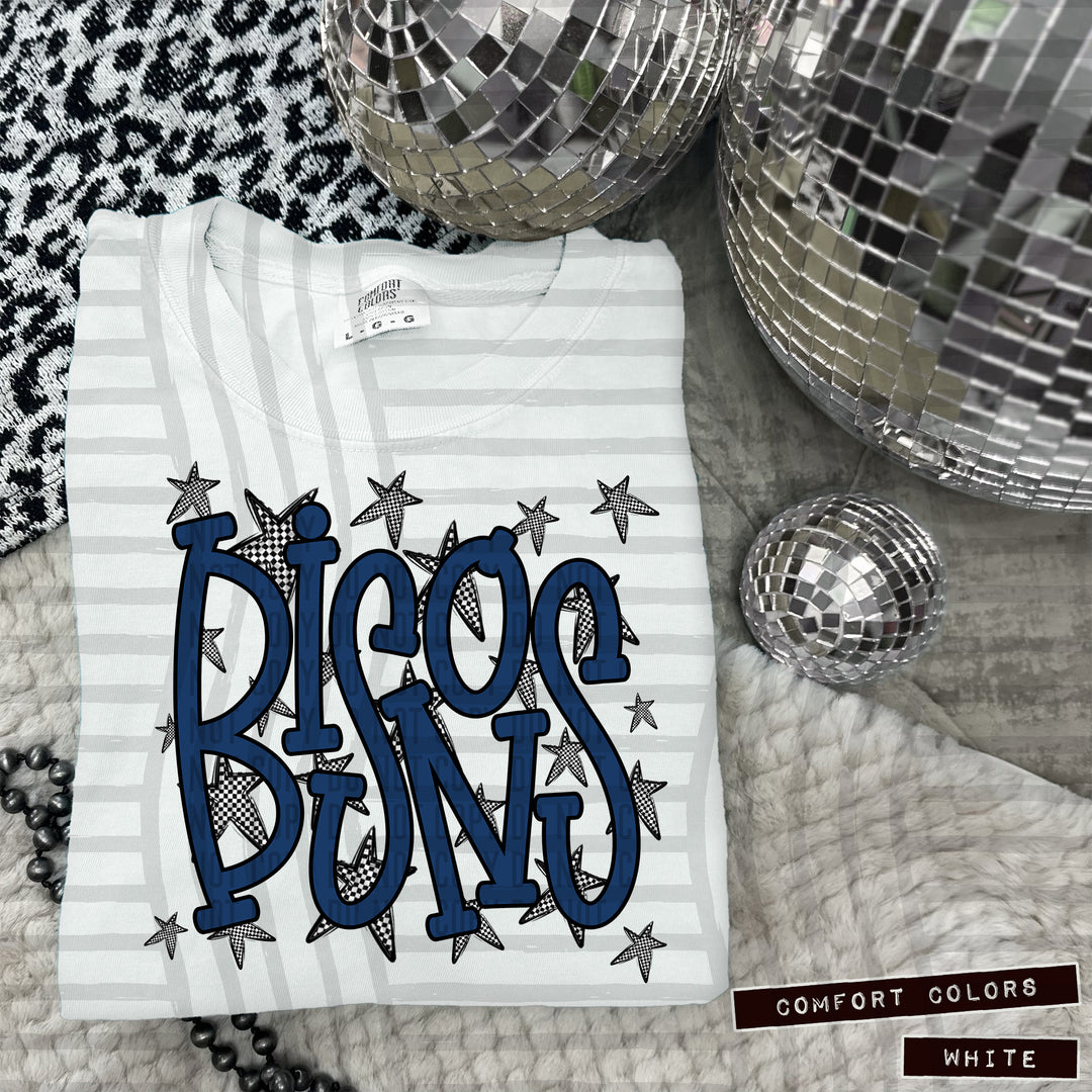 Navy Staggered DTF Print