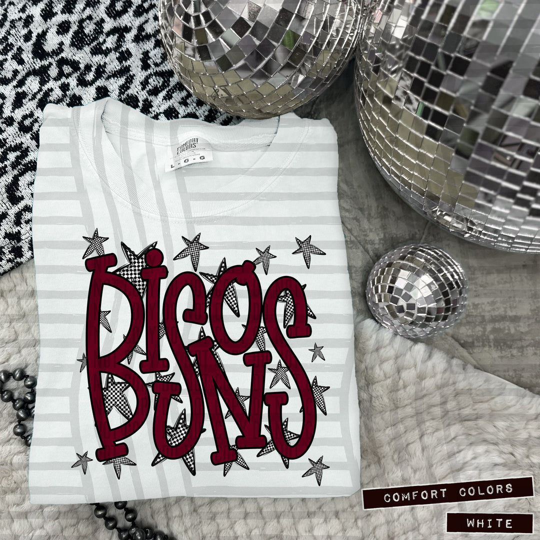 Maroon Staggered DTF Print