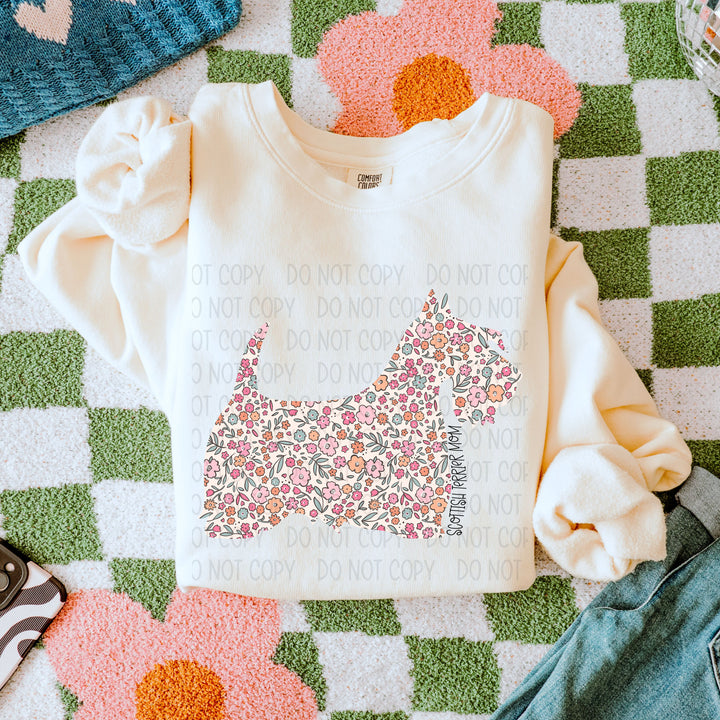 Dog Mom Floral DTF Print