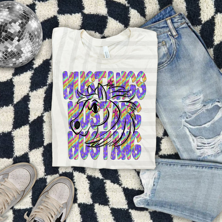 Rainbow Swirl Mascot Outlines DTF Print