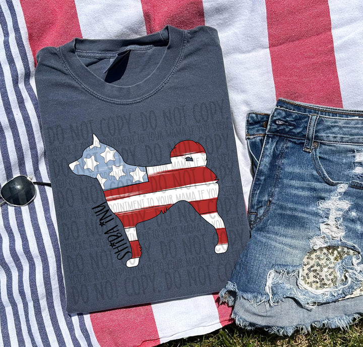 Patriotic Dog Designs Black Text DTF Print