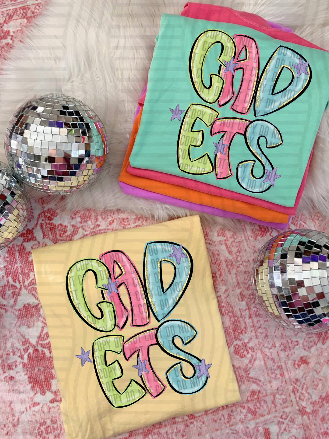 Glittery & Preppy Mascots DTF Print