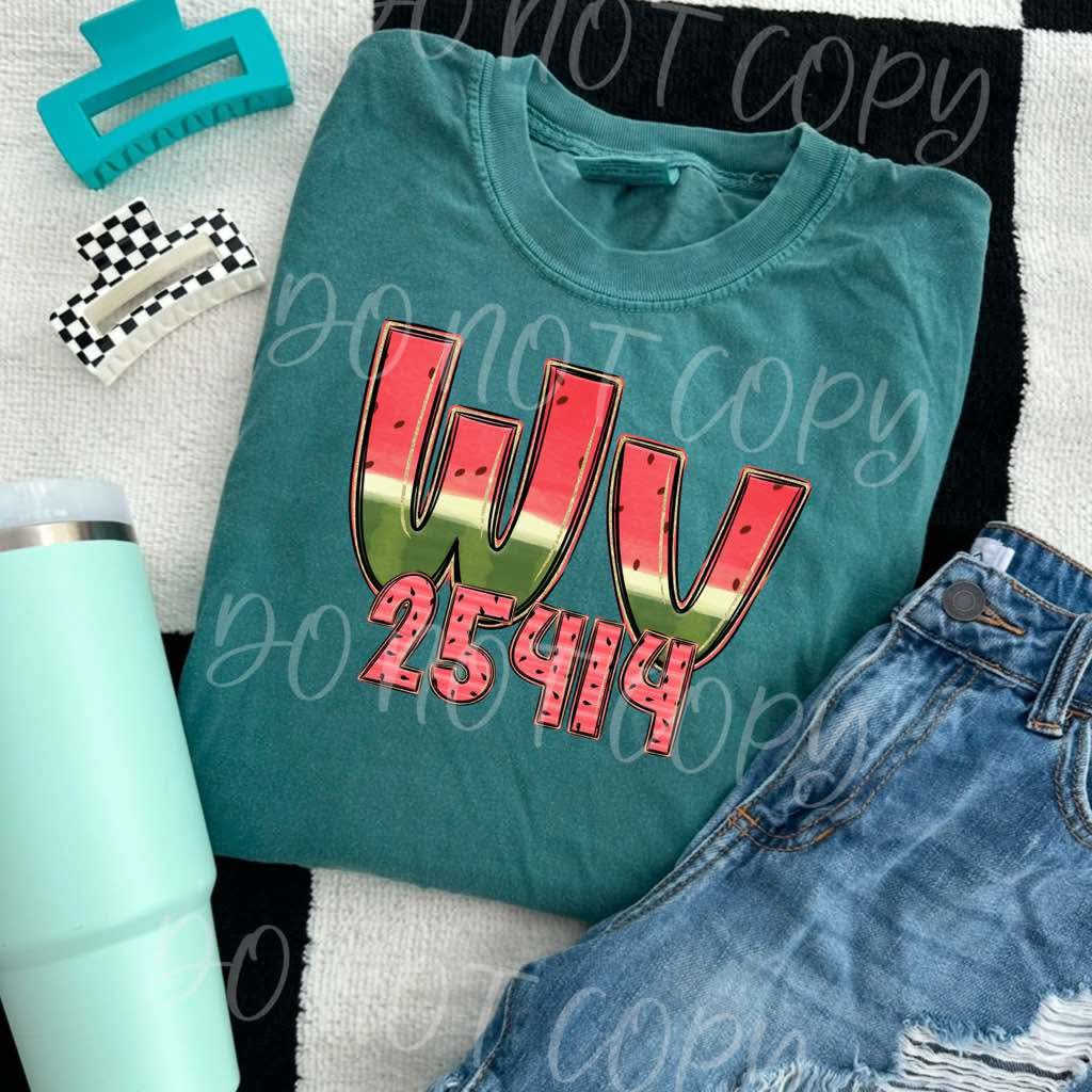Customized Watermelon Zip Code DTF Print